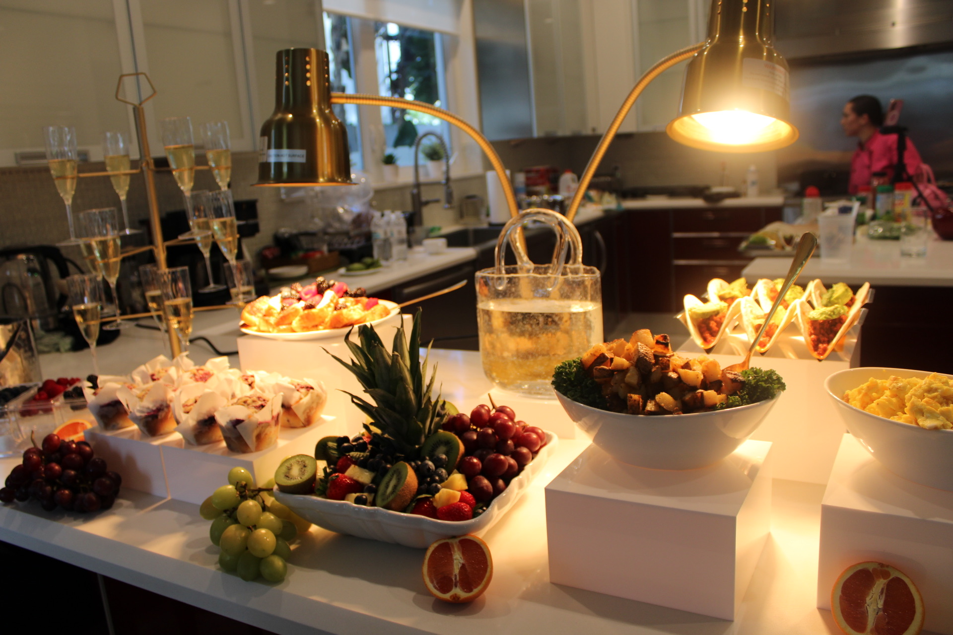 Champagne brunch spread